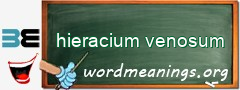 WordMeaning blackboard for hieracium venosum